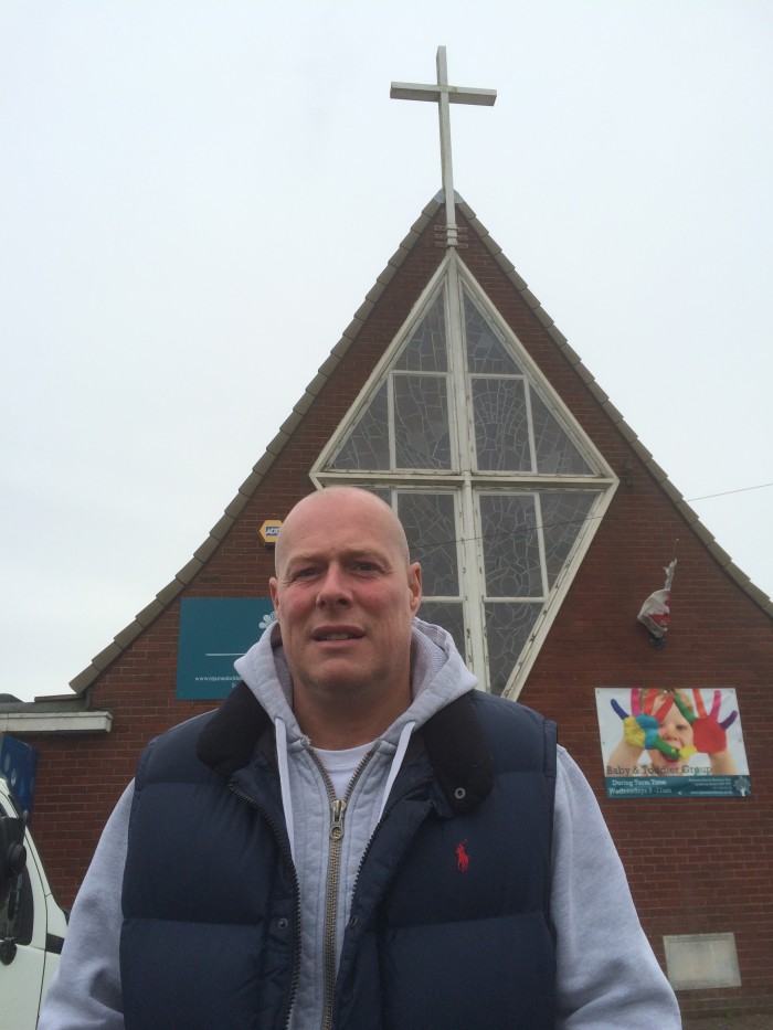 Dave Jeal outside his church in Lockleaze. Photo: The Bristol Cable